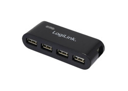 LogiLink 4 Port Hub, USB 2.0 actief Zwart