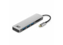 ACT USB-C Hub met USB-A, Kaartlezer, USB-C female met PD Pass-Through poort 55W