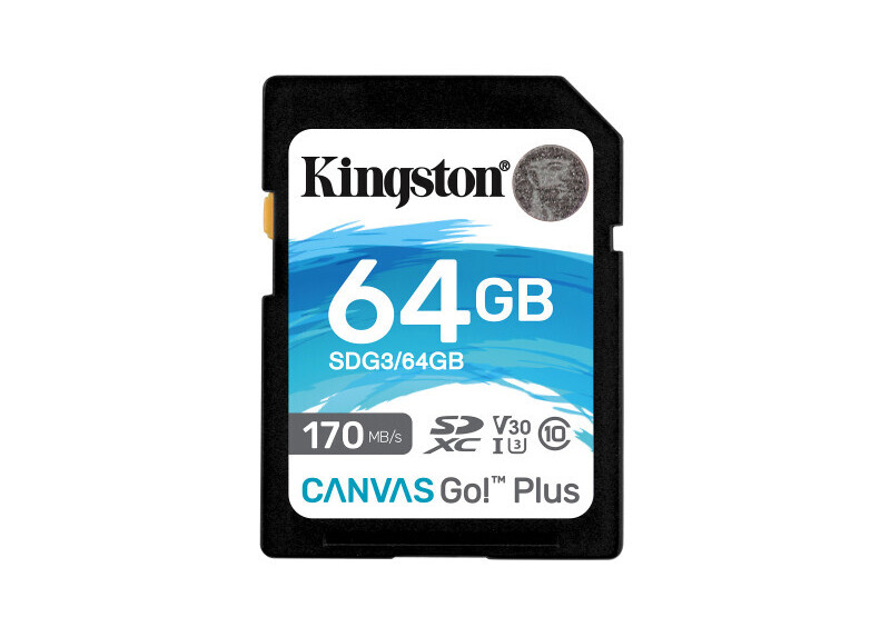 SDXC Card 64GB Kingston U3 V30 Canvas Go! Plus