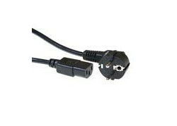 ACT Netsnoer CEE 7/7 male (haaks) - C13 zwart 1 m