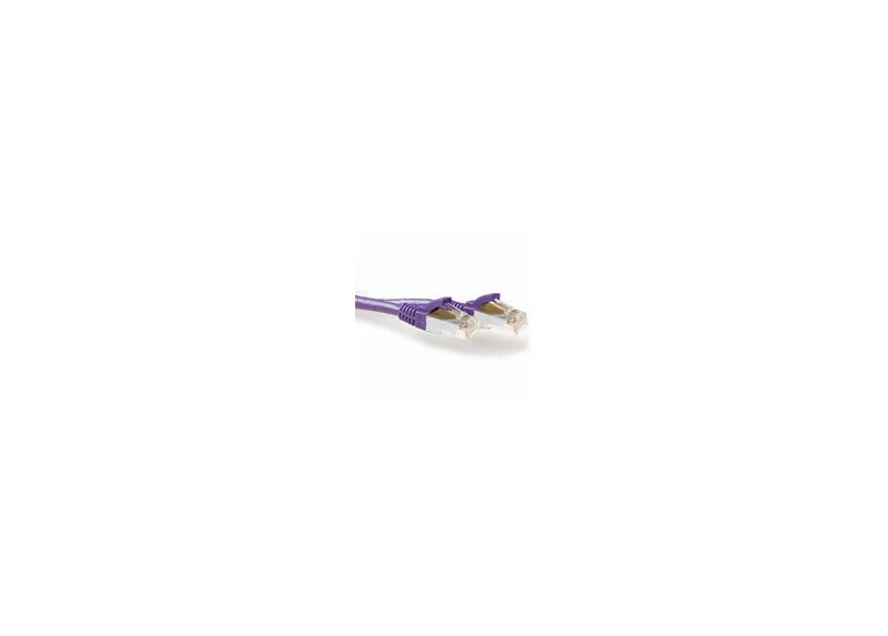 ACT Paarse 0,50 meter SFTP CAT6A patchkabel snagless met RJ45 connectoren ACT Paarse 0,50 meter SFTP CAT6A patchkabel snagless met RJ45 connectoren