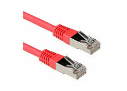 ACT Rode 5 meter LSZH SFTP CAT6A patchkabel met RJ45 connectoren