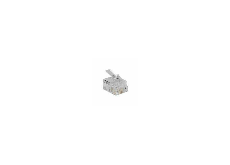 ACT RJ11 (6P/4C) modulaire connector voor ronde kabel met soepele aders ACT RJ11 (6P/4C) modulaire connector voor ronde kabel met soepele aders