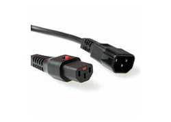 ACT Netsnoer C13 IEC Lock - C14 zwart 1 m, PC1024