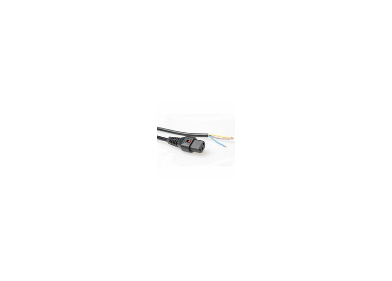 ACT Netsnoer C13 IEC Lock - open einde zwart 3 m, PC979 ACT Netsnoer C13 IEC Lock - open einde zwart 3 m, PC979