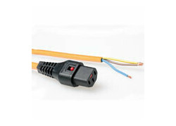 ACT Netsnoer C13 IEC Lock - open einde oranje 3 m, PC967
