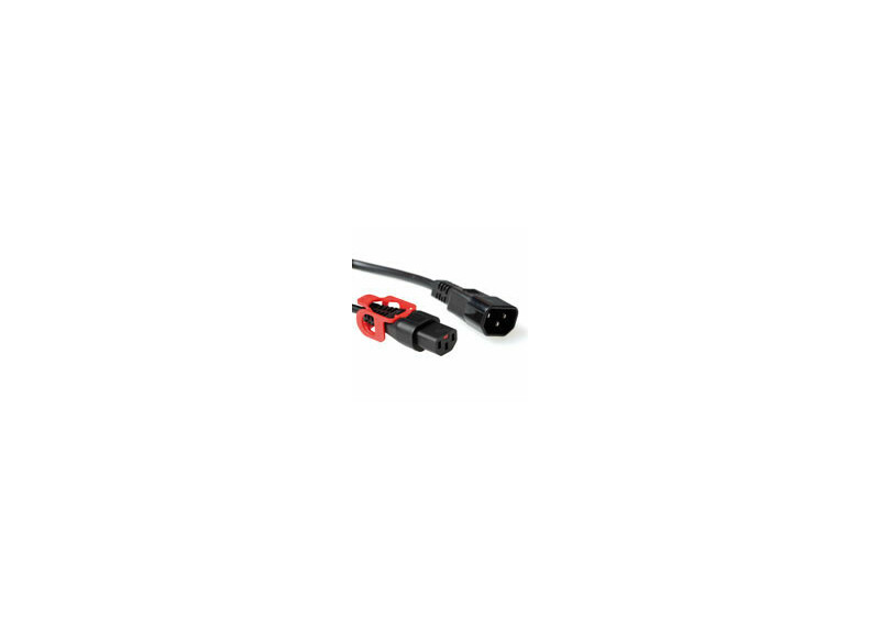 ACT Netsnoer C13 IEC Lock+ - C14 zwart 1 m, PC1525 ACT Netsnoer C13 IEC Lock+ - C14 zwart 1 m, PC1525