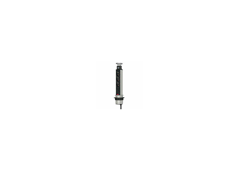 Brennenstuhl Tower Power, stekkerdoos, 3 sockets, inbouw, zwart, met schakelaar Brennenstuhl Tower Power, stekkerdoos, 3 sockets, inbouw, zwart, met schakelaar