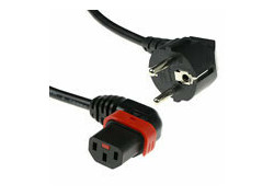 ACT Netsnoer CEE 7/7 male (haaks) - C13 IEC Lock (links haaks) zwart 3 m, EL455S