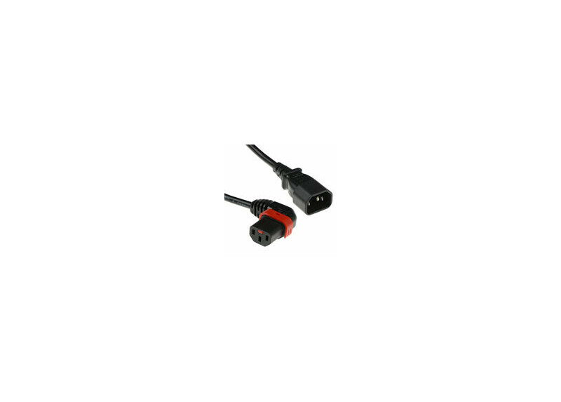 ACT Netsnoer C14 - C13 IEC Lock (links haaks) zwart 1 m, PC2042 ACT Netsnoer C14 - C13 IEC Lock (links haaks) zwart 1 m, PC2042