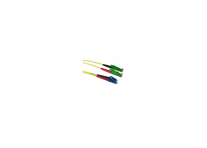ACT 1,5 meter LSZH Singlemode 9/125 OS2 glasvezel patchkabel duplex met E2000/APC en LC/UPC connectoren ACT 1,5 meter LSZH Singlemode 9/125 OS2 glasvezel patchkabel duplex met E2000/APC en LC/UPC connectoren