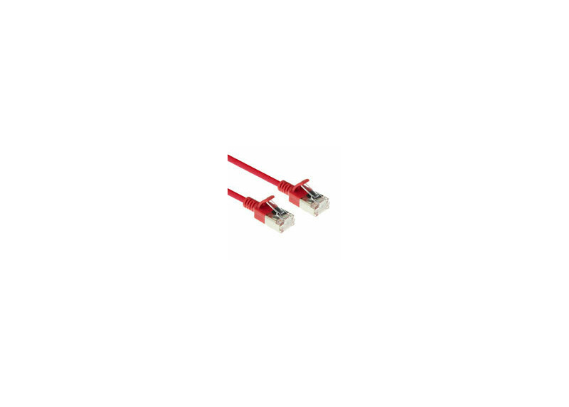 ACT Rode 0,5 meter LSZH U/FTP CAT6A datacenter slimline patchkabel snagless met RJ45 connectoren ACT Rode 0,5 meter LSZH U/FTP CAT6A datacenter slimline patchkabel snagless met RJ45 connectoren
