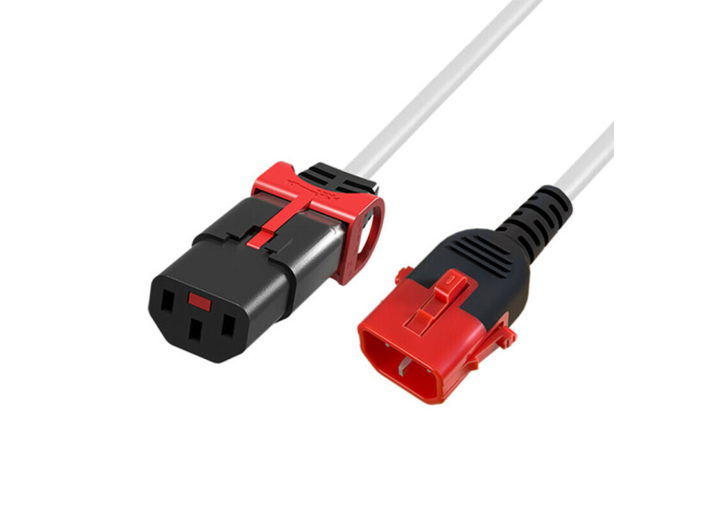 ACT Netsnoer C13 IEC Lock+ - C14 IEC Lock Dual Locking wit 1,5 m, PC3608 ACT Netsnoer C13 IEC Lock+ - C14 IEC Lock Dual Locking wit 1,5 m, PC3608