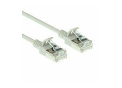 ACT Grijze 0,15 meter LSZH U/FTP CAT6A datacenter slimline patchkabel snagless met RJ45 connectoren