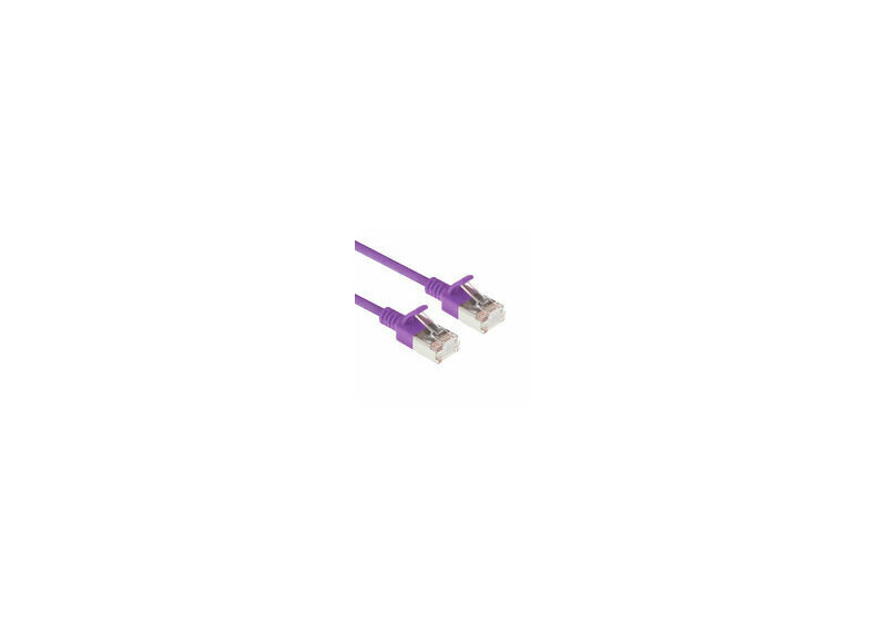 ACT Paarse 1 meter LSZH U/FTP CAT6A datacenter slimline patchkabel snagless met RJ45 connectoren ACT Paarse 1 meter LSZH U/FTP CAT6A datacenter slimline patchkabel snagless met RJ45 connectoren