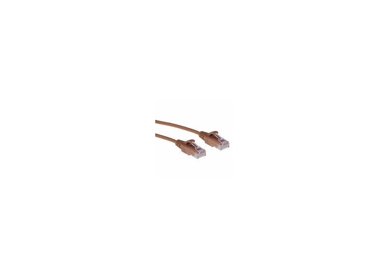 ACT Bruine 0,15 meter LSZH U/UTP CAT6 datacenter slimline patchkabel snagless met RJ45 connectoren ACT Bruine 0,15 meter LSZH U/UTP CAT6 datacenter slimline patchkabel snagless met RJ45 connectoren