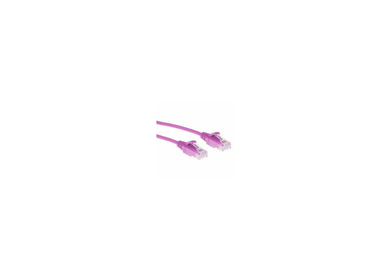 ACT Roze 1 meter LSZH U/UTP CAT6 datacenter slimline patchkabel snagless met RJ45 connectoren ACT Roze 1 meter LSZH U/UTP CAT6 datacenter slimline patchkabel snagless met RJ45 connectoren
