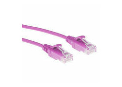 ACT Roze 2 meter LSZH U/UTP CAT6 datacenter slimline patchkabel snagless met RJ45 connectoren