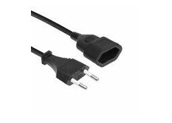 ACT Netsnoer Euro male - Euro female zwart 0,2 m