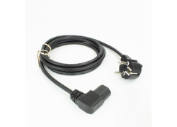 ACT Netsnoer CEE7/7 male (haaks) - C15 (haaks links) IEC60320 zwart 1 m