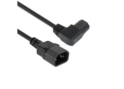 ACT Netsnoer C14 - C15 (haaks links) IEC60320 zwart 0,6 m