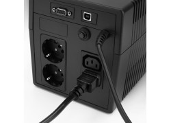 ACT Netsnoer C14 - C15 (haaks links) IEC60320 zwart 0,6 m