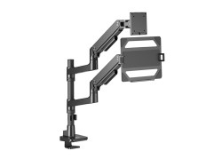 ACT Monitorarm met laptophouder office premium, gasveer, paalbevestiging, 1 monitor