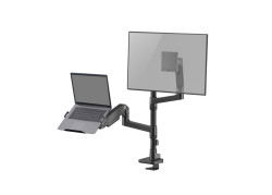 ACT Monitorarm met laptophouder office premium, gasveer, paalbevestiging, 1 monitor