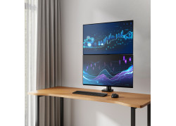 ACT Monitorarm office premium, gasveer, paalbevestiging, 2 monitoren