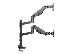 ACT Monitorarm office premium, gasveer, paalbevestiging, 2 monitoren