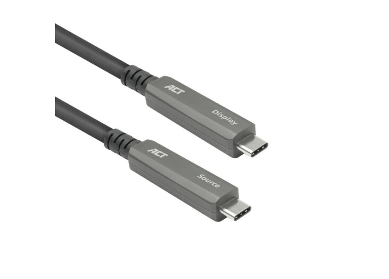 ACT USB-C 3.2 Gen2 Active Optical Cable (AOC), voor touchpanels, video, data, power, 7.5m