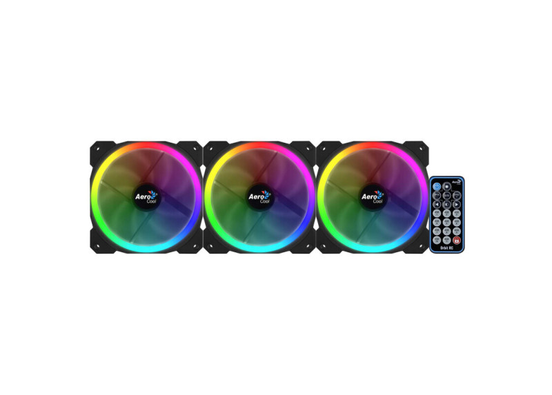 Aerocool Orbit RC 3x120MM RGB/GAMING +Remote 14.1dB/ RGB