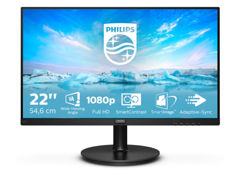 Philips V Line 221V8A/00 LED display 54,6 cm (21.5") 1920 x 1080 Pixels Full HD Zwart