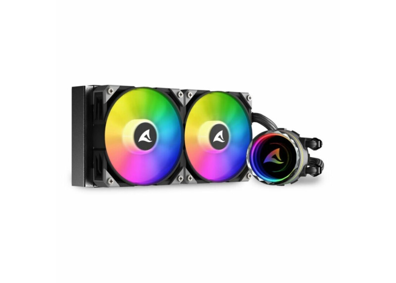 Sharkoon S80 RGB Computer behuizing, Processor Alles-in-één vloeistofkoeler 12 cm Zwart 1 stuk(s)
