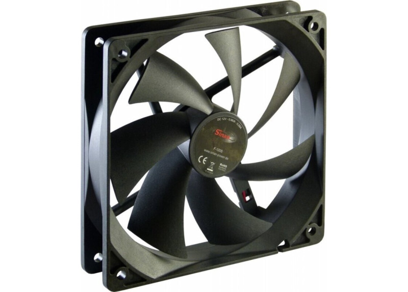 Inter-Tech F-120-S Computer behuizing Ventilator 12 cm Zwart