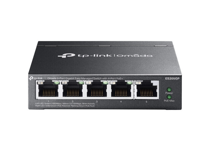 TP-Link Omada ES205GP Managed Gigabit Ethernet (10/100/1000) Power over Ethernet (PoE) Zwart