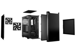 be quiet! PURE BASE 501 Black – Midi Tower PC Behuizing | Stijlvol & Stil | ATX-ondersteuning | 2x 140mm Ventilatoren