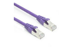 ACT Paarse 0,25 meter SFTP CAT6A patchkabel snagless met RJ45 connectoren