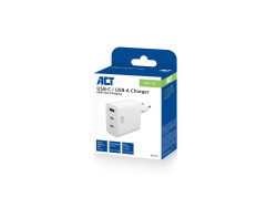 ACT USB-C/USB-A Lader | 3-poorts met PPS, QuickCharge en GanFast | 65 Watt