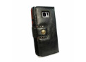 Alston Craig Vintage Genuine Leren RFID Portemonnee Case Cover voor Samsung Galaxy S6 Edge (met gratis Screen Protector) zwart