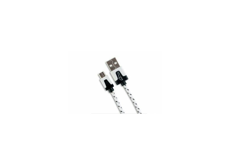 Media-Tech Gevlochten Micro USB Kabel 2 meter Wit Media-Tech Gevlochten Micro USB Kabel 2 meter Wit
