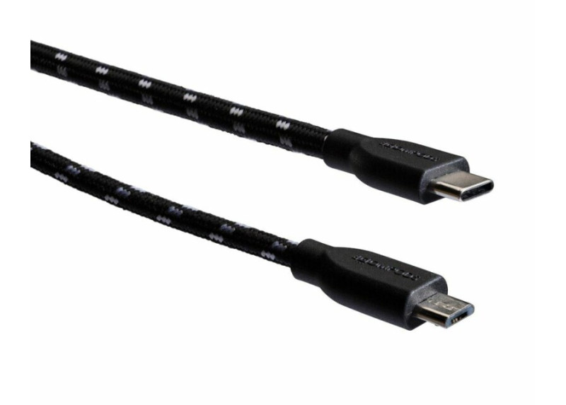 Boompods USB C naar Micro USB Retro Kabel Zwart Boompods USB C naar Micro USB Retro Kabel Zwart