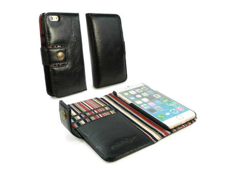 Alston Craig Echt Leren Portemonnee Hoesje voor de Apple iPhone 7 en iPhone 8 - Zwart Alston Craig Echt Leren Portemonnee Hoesje voor de Apple iPhone 7 en iPhone 8 - Zwart