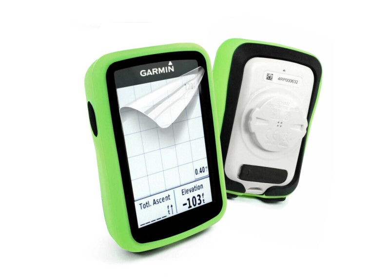 Tuff-Luv - Siliconen Twin Dubbellaagse Skin Case - Voor de Garmin Edge 820 - Groen / Zwart Tuff-Luv - Siliconen Twin Dubbellaagse Skin Case - Voor de Garmin Edge 820 - Groen / Zwart