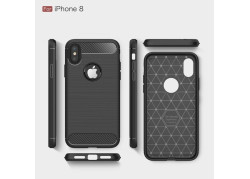 Tuff-luv - Carbon Fiber stijl TPU, beschermende en Schockbestendige achterkant voor de Apple iPhone X case - grijs