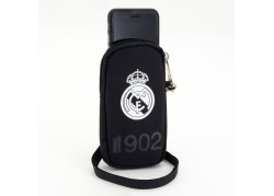 Real Madrid - Polyester tasje voor mobiel - 14 cm hoog - Zwart