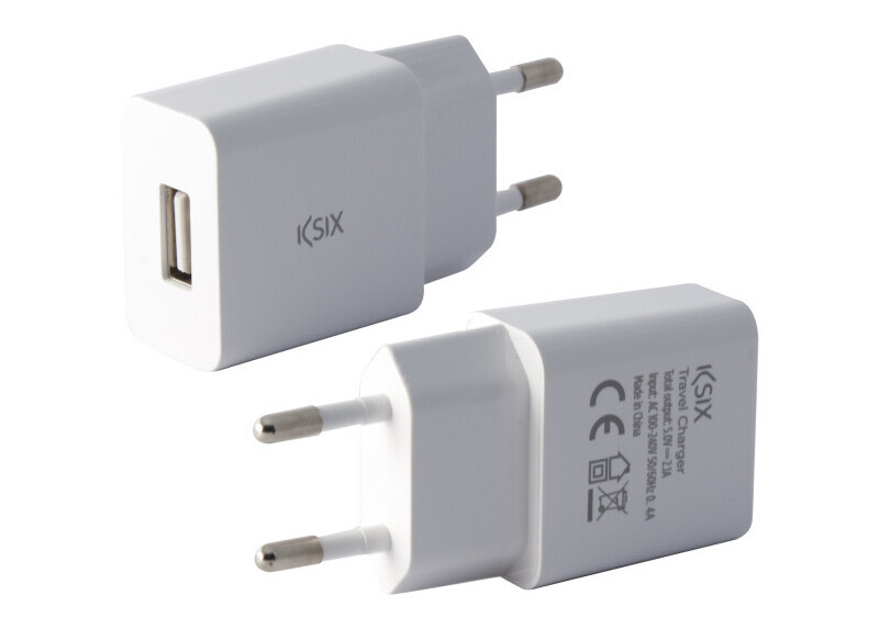 Ksix USB wandlader 2.1A -wit Ksix USB wandlader 2.1A -wit