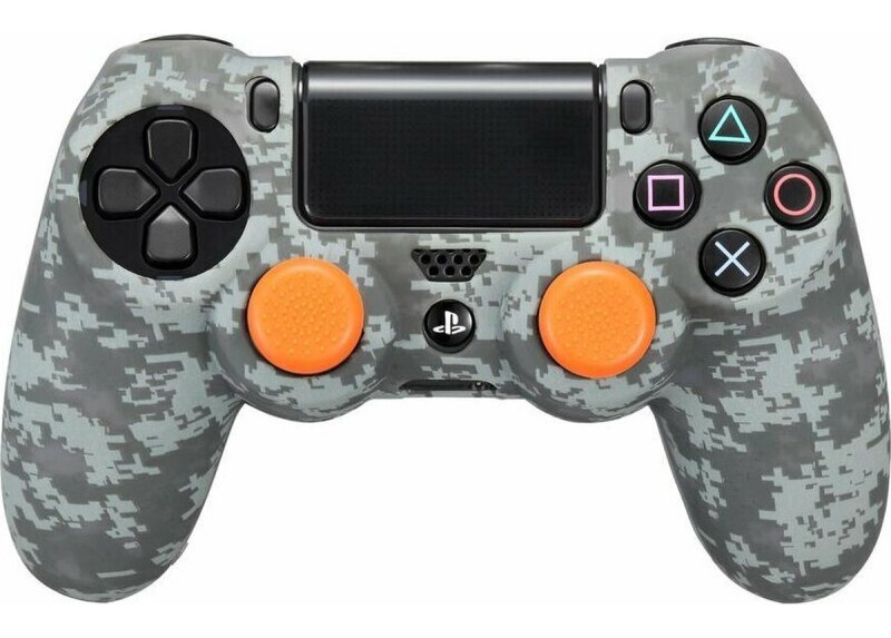 Siliconen hoes voor Sony Dualshock controller en Grips - Camouflage - Pixel Black Siliconen hoes voor Sony Dualshock controller en Grips - Camouflage - Pixel Black