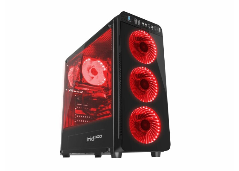 Computer Behuizing - Genesis IRID 300 USB 3.0 - MIDI tower - Rood Computer Behuizing - Genesis IRID 300 USB 3.0 - MIDI tower - Rood