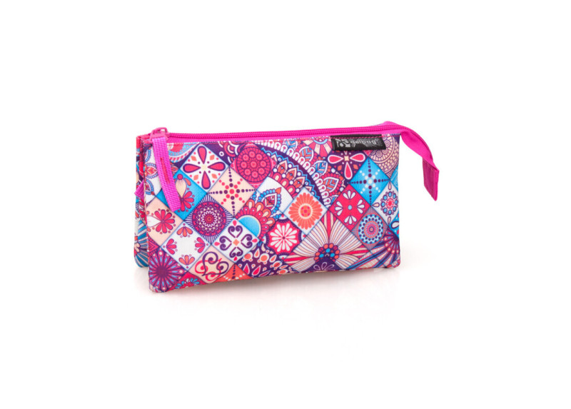 Delbag - Etui 3 Compartimenten - Flower - voor Meisjes - 22 cm Delbag - Etui 3 Compartimenten - Flower - voor Meisjes - 22 cm